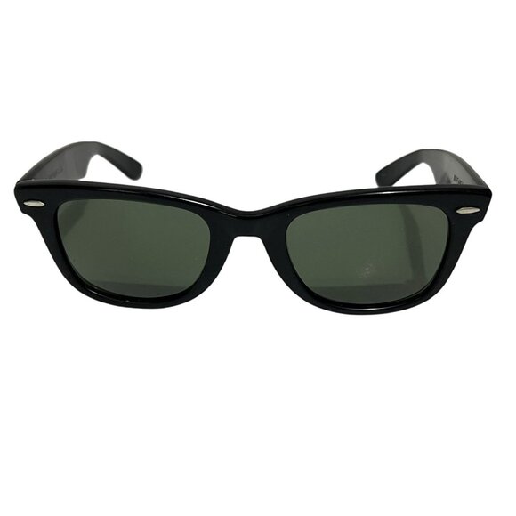Vtg B&L Ray-Ban Wayfarer 5022 Black G-15 Glass Lenses USA Made Sunglasses - Picture 3 of 14